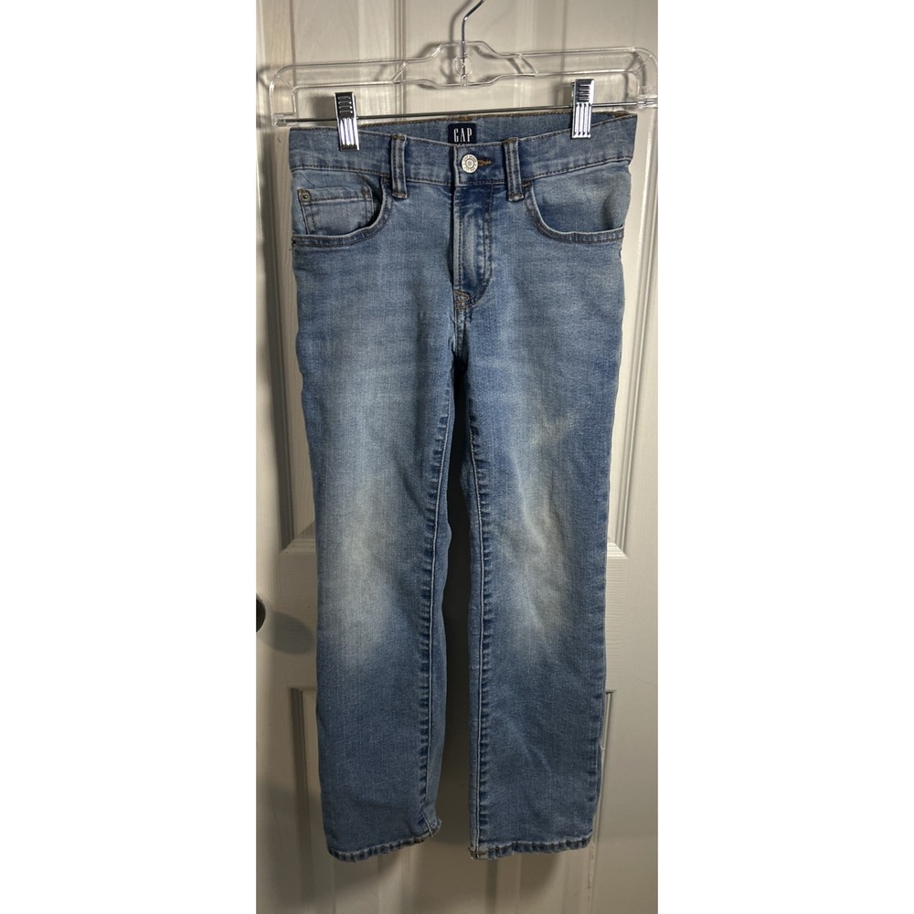 Girls Gap size 8 Jeans Regular Stretch Straight Adj. Waist Blue